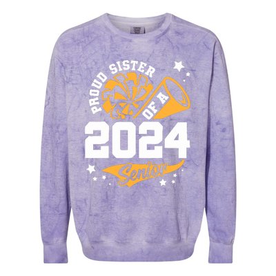 Proud Sister Of A 2024 Senior Cheer Sister Graduation Party Colorblast Crewneck Sweatshirt