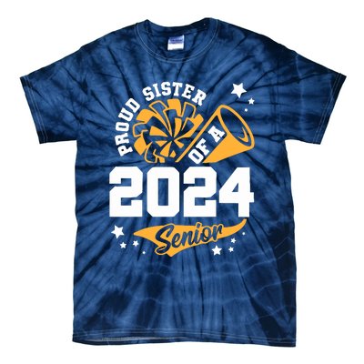 Proud Sister Of A 2024 Senior Cheer Sister Graduation Party Tie-Dye T-Shirt