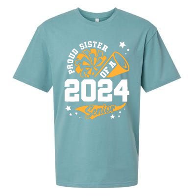 Proud Sister Of A 2024 Senior Cheer Sister Graduation Party Sueded Cloud Jersey T-Shirt