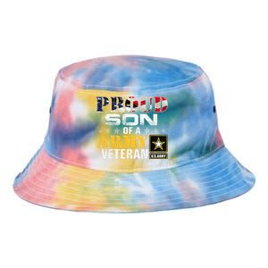 Proud Son Of A Army Veteran American Flag Military Gift Tie Dye Newport Bucket Hat