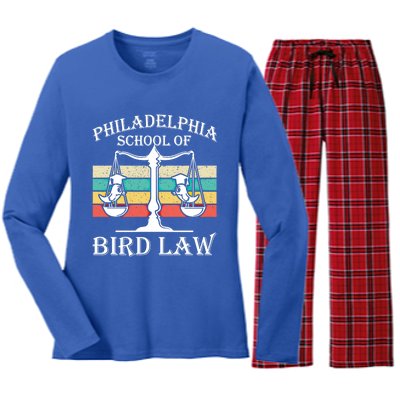 Philadelphia School Of Bird Law Cool Gift Vintage Bird Lover Gift Women's Long Sleeve Flannel Pajama Set 