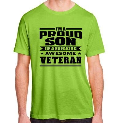 Proud Son Of A Freaking Awesome Veteran Funny Gift Adult ChromaSoft Performance T-Shirt