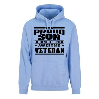 Proud Son Of A Freaking Awesome Veteran Funny Gift Unisex Surf Hoodie