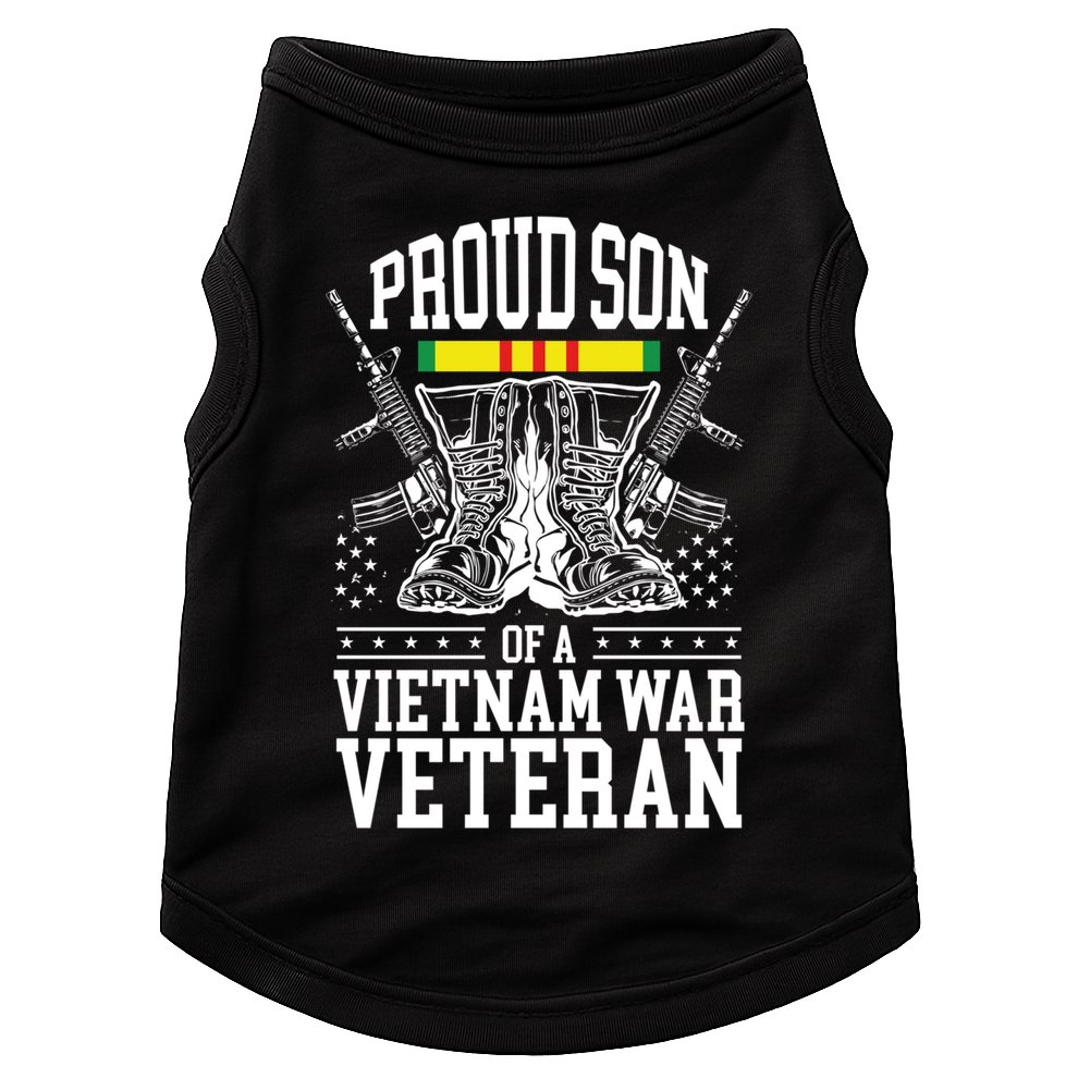 Proud Son Of A Vietnam War Veteran Soldier Father Mother Gift Doggie Tank