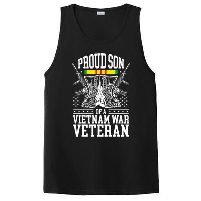 Proud Son Of A Vietnam War Veteran Soldier Father Mother Gift PosiCharge Competitor Tank