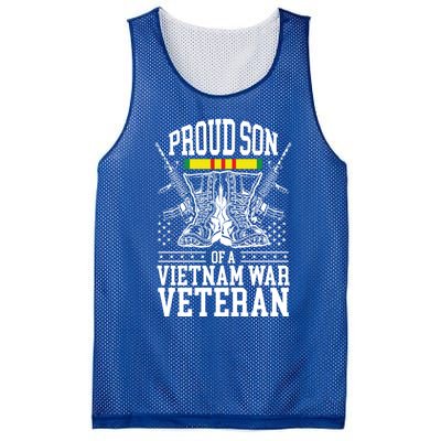 Proud Son Of A Vietnam War Veteran Soldier Father Mother Gift Mesh Reversible Basketball Jersey Tank