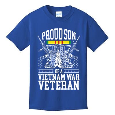 Proud Son Of A Vietnam War Veteran Soldier Father Mother Gift Kids T-Shirt