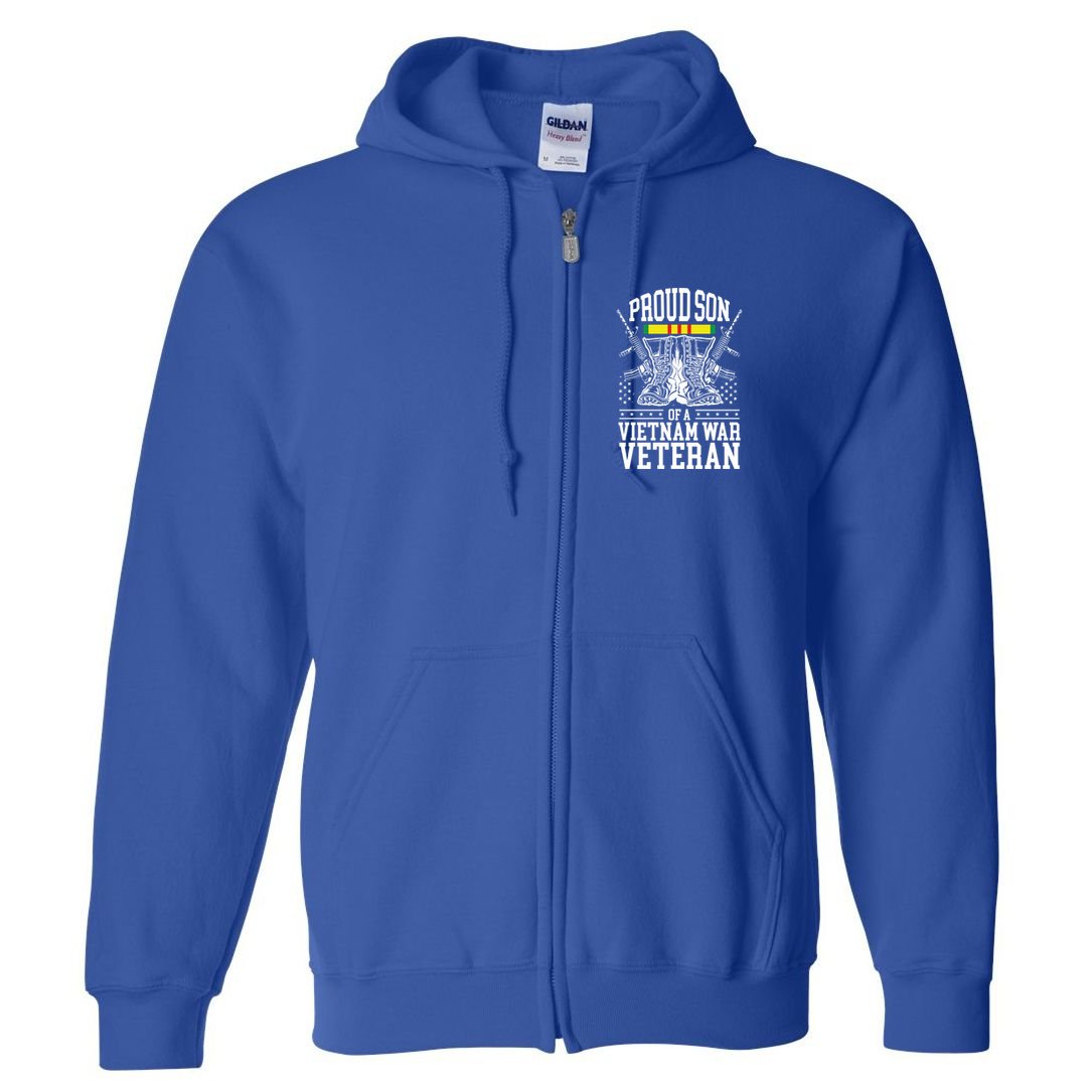 Proud Son Of A Vietnam War Veteran Soldier Father Mother Gift Full Zip Hoodie