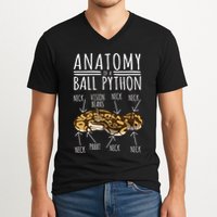 Python Snake Owner Anatomy Of A Ball Python V-Neck T-Shirt