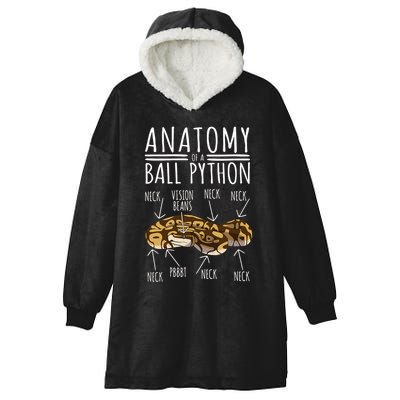 Python Snake Owner Anatomy Of A Ball Python Hooded Wearable Blanket
