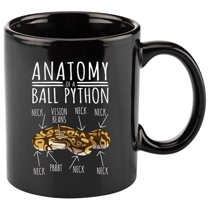 Python Snake Owner Anatomy Of A Ball Python 11oz C Handle Ceramic Mug