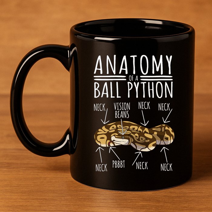 Python Snake Owner Anatomy Of A Ball Python 11oz C Handle Ceramic Mug