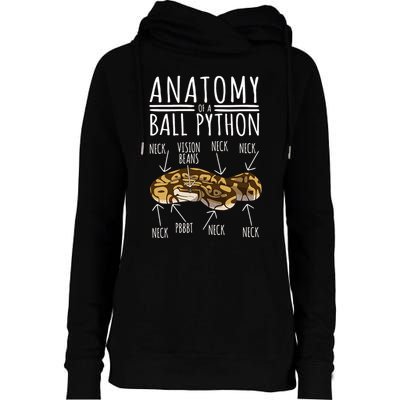 Python Snake Owner Anatomy Of A Ball Python Womens Funnel Neck Pullover Hood