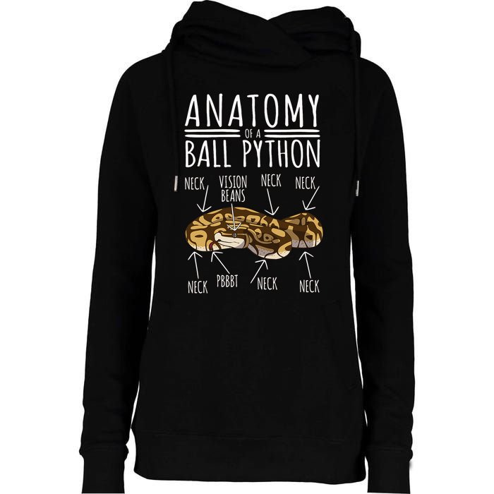Python Snake Owner Anatomy Of A Ball Python Womens Funnel Neck Pullover Hood