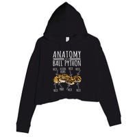 Python Snake Owner Anatomy Of A Ball Python Crop Fleece Hoodie