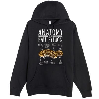 Python Snake Owner Anatomy Of A Ball Python Premium Pullover Hoodie
