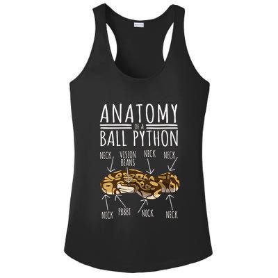 Python Snake Owner Anatomy Of A Ball Python Ladies PosiCharge Competitor Racerback Tank