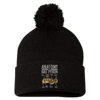 Python Snake Owner Anatomy Of A Ball Python Pom Pom 12in Knit Beanie