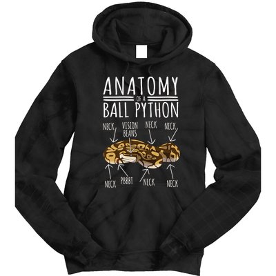 Python Snake Owner Anatomy Of A Ball Python Tie Dye Hoodie