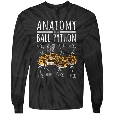 Python Snake Owner Anatomy Of A Ball Python Tie-Dye Long Sleeve Shirt
