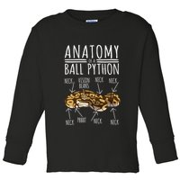Python Snake Owner Anatomy Of A Ball Python Toddler Long Sleeve Shirt