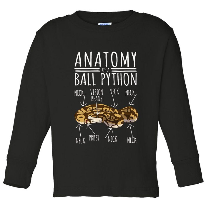 Python Snake Owner Anatomy Of A Ball Python Toddler Long Sleeve Shirt