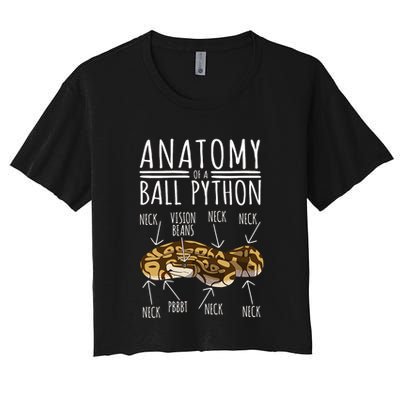 Python Snake Owner Anatomy Of A Ball Python Women's Crop Top Tee