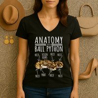 Python Snake Owner Anatomy Of A Ball Python Women's V-Neck T-Shirt