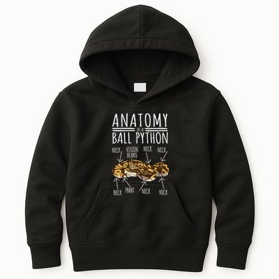 Python Snake Owner Anatomy Of A Ball Python Kids Hoodie