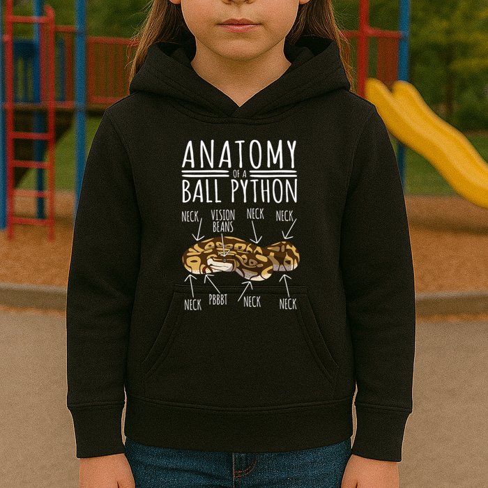 Python Snake Owner Anatomy Of A Ball Python Kids Hoodie