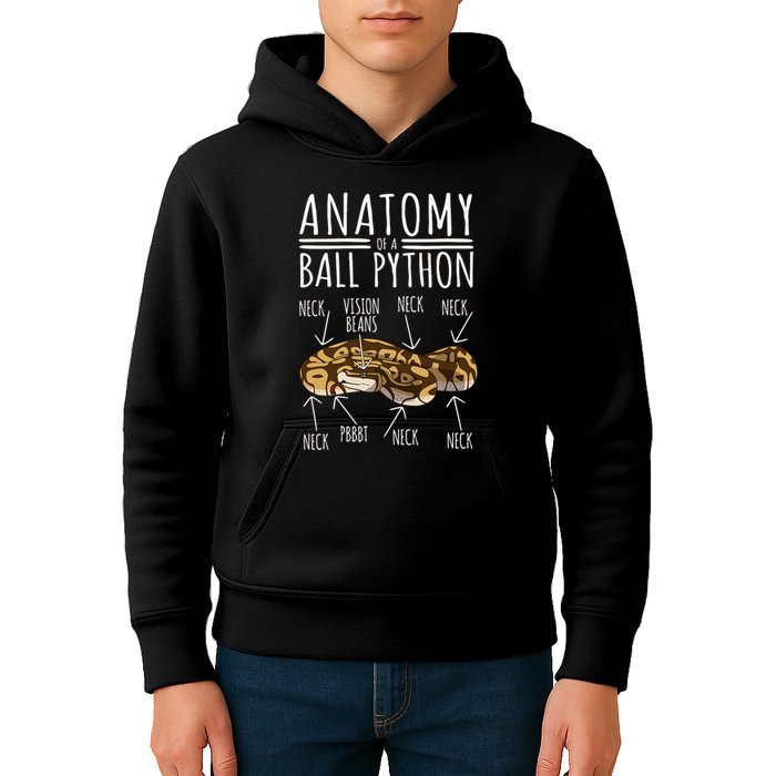 Python Snake Owner Anatomy Of A Ball Python Kids Hoodie