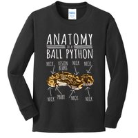 Python Snake Owner Anatomy Of A Ball Python Kids Long Sleeve Shirt