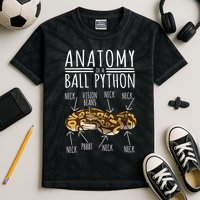Python Snake Owner Anatomy Of A Ball Python Kids Tie-Dye T-Shirt