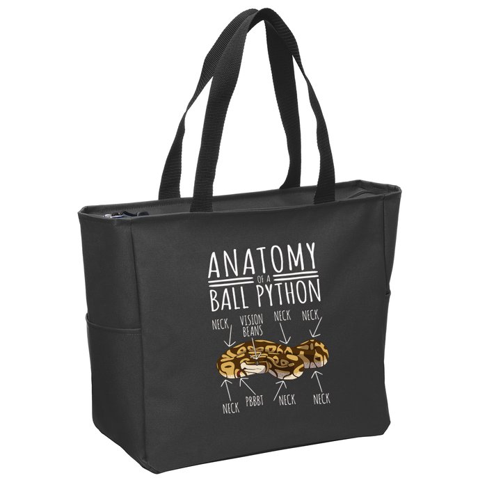 Python Snake Owner Anatomy Of A Ball Python Zip Tote Bag