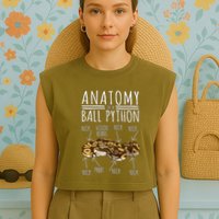 Python Snake Owner Anatomy Of A Ball Python Garment-Dyed Women's Muscle Tee