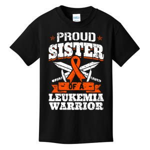 Proud Sister Of A Leukemia Warrior Sis Awareness Ribbon Kids T-Shirt