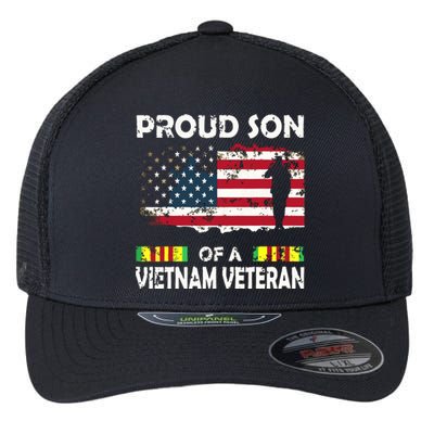 Proud Son Of A Vietnam Veteran Shirt | Vietnam War Vet Flexfit Unipanel Trucker Cap