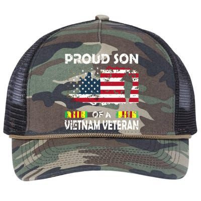 Proud Son Of A Vietnam Veteran Shirt | Vietnam War Vet Retro Rope Trucker Hat Cap