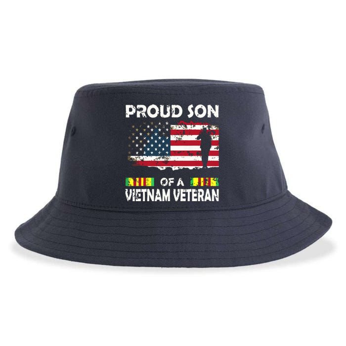 Proud Son Of A Vietnam Veteran Shirt | Vietnam War Vet Sustainable Bucket Hat