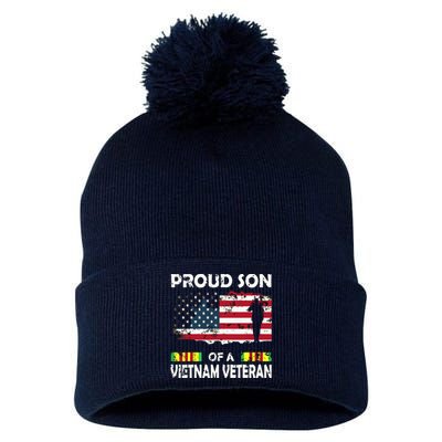 Proud Son Of A Vietnam Veteran Shirt | Vietnam War Vet Pom Pom 12in Knit Beanie