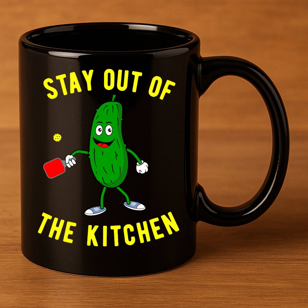 Pickleball Stay Out Of The Kitchen Funny 11oz C Handle Ceramic Mug