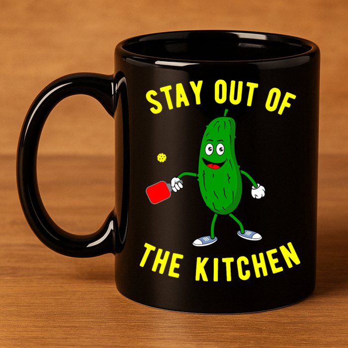 Pickleball Stay Out Of The Kitchen Funny 11oz C Handle Ceramic Mug