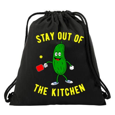 Pickleball Stay Out Of The Kitchen Funny Drawstring Bag