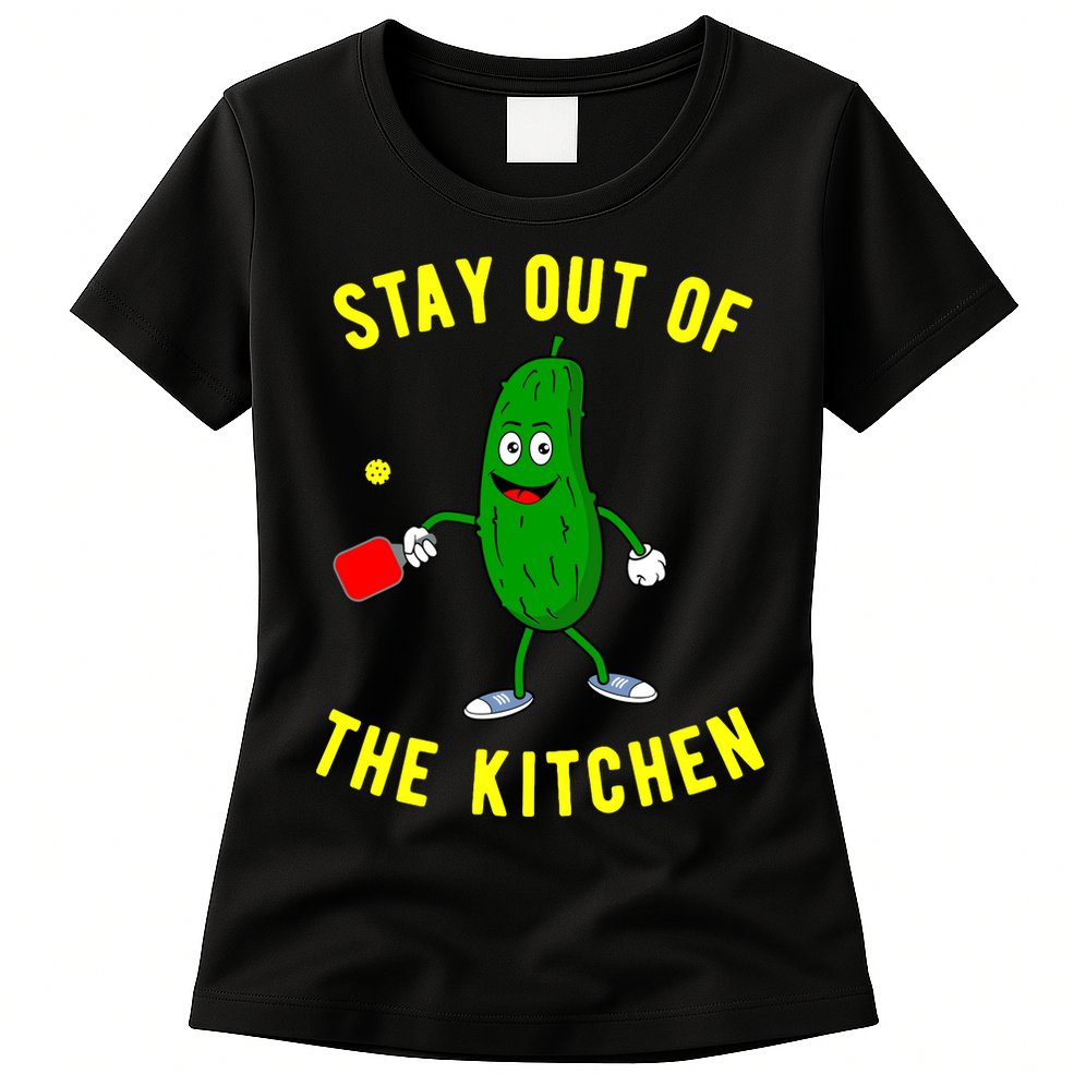 Pickleball Stay Out Of The Kitchen Funny Womens T-Shirt