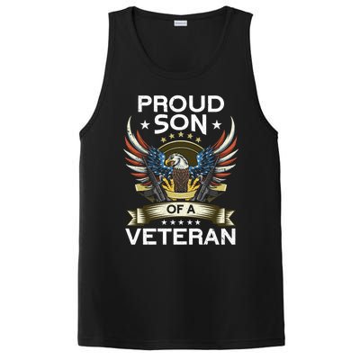 Proud Son Of A Veteran Usa Flag Proud American Veteran Son Meaningful Gift PosiCharge Competitor Tank