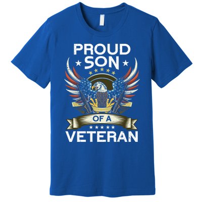 Proud Son Of A Veteran Usa Flag Proud American Veteran Son Meaningful Gift Premium T-Shirt