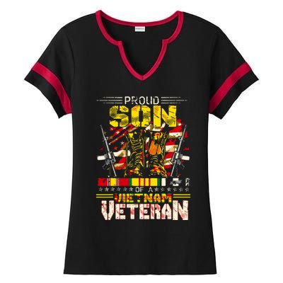 Proud Son Of A Vietnam Veteran, Vietnam War Vet Ladies Halftime Notch Neck Tee