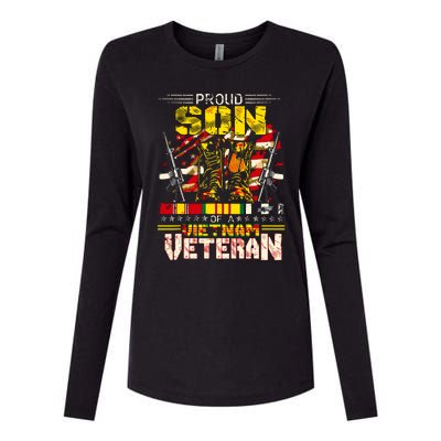 Proud Son Of A Vietnam Veteran, Vietnam War Vet Womens Cotton Relaxed Long Sleeve T-Shirt