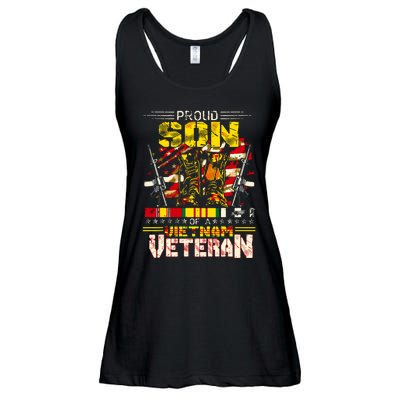 Proud Son Of A Vietnam Veteran, Vietnam War Vet Ladies Essential Flowy Tank