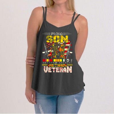 Proud Son Of A Vietnam Veteran, Vietnam War Vet Women's Strappy Tank